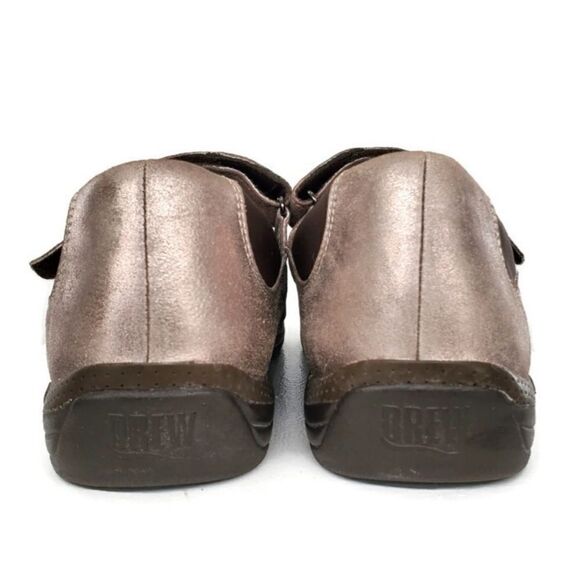 Drew Rose Dusty Pewter Silver Leather Slip-On Comfort Mary-Janes - Picture 8 of 12